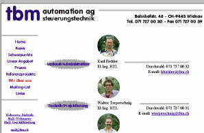 tbm automation ag, widnau - Konzeption - Design - Dokumentation - WebHosting