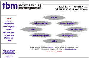 tbm automation ag, widnau - Konzeption - Design - Dokumentation - WebHosting