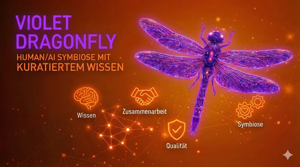 Angebot für Beratungs- und Schulungsunternehmen: Violet Dragonfly, Human/AI-Symbiose mit kuratiertem Wissen